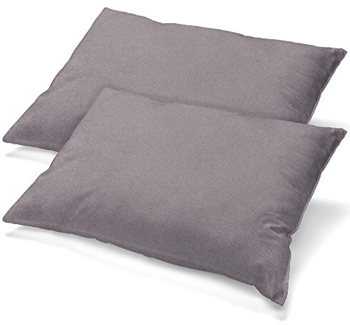 aqua-textil Classic Line Baumwoll Kissenbezug 2er-Set 40 x 80 cm dunkel grau Kissen Bezug Reißverschluss Jersey Kissenhülle
