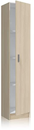 Habitdesign Armario Multiusos 1 Puerta 3 Estantes, 182x37x37 (AltoxAnchoxFondo - en cm), Columna Multiusos