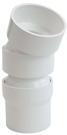 INEFA 2x Flexibler Regenrohrbogen, 22-45 Grad DN50 / 50mm Weiß PVC | Dachrinnenzubehör aus PVC Kunststoff, einfache Steckmontage, Made in Germany