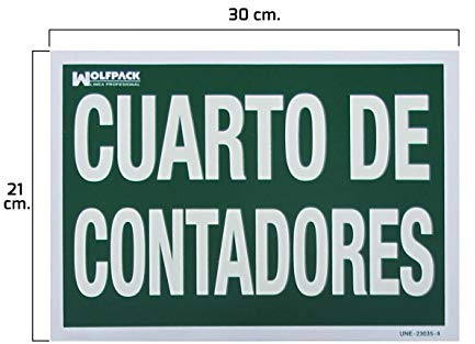 Cartel Cuarto De Contadores 30x21