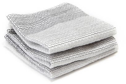 Full Circle Tidy 100% Organic Cotton Dish Cloths, Set of 3, Grayscale Juego de 3 paños para Platos de círculo Completo, Color Gris FC10206GY, Algodón, 30.5 x 0.2 x 30.5 cm, 3 Pack