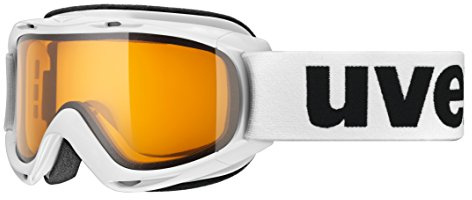 Uvex slider LGL, occhiali da sci per bambini, con intensificazione del contrasto, campo visivo ampliato, privo di appannamenti, white/lasergold lite-clear, one size