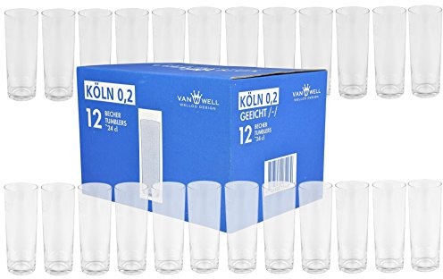 Set de 24 Kölsch vasos 0,2 L, con marca de nivel