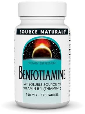 Source Naturals Benfotiamine, Fat Soluable Source of Vitamin B-1, 150 mg - 120 Tablets
