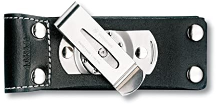 Victorinox, Drehclip-Gürteletui Leder, schwarz, Accessoires für Taschenmesser, Outdoor, Multifunktion