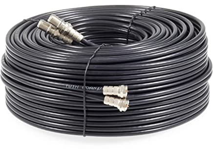 Sky Satellites, prolunga per doppio cavo coassiale per satellite, munita di connettori F per SKY HD, Q e Freesat, 10 m, colore nero