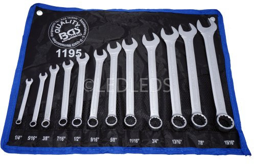 BGS SERIE SET KIT 12 PZ CHIAVI COMBINATE FISSA E STELLA IN POLLICI FERMEC 1195