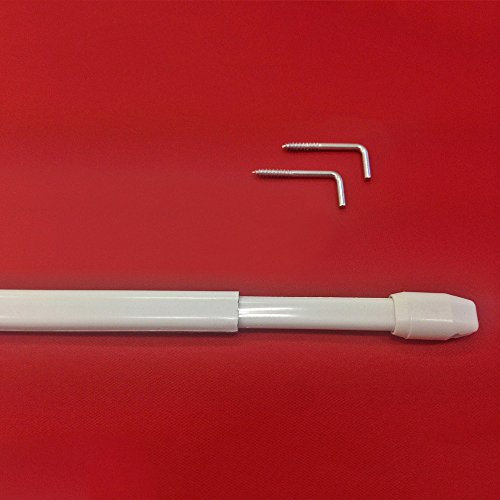 Easy-Shadow - 1 Stück Vitragestange 70-110 cm inkl. 2 Stück Schraubhaken in Farbe weiß - Gardinenstange Bistrostange ausziehbar 11 mm Höhe - weiß