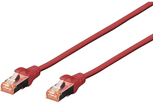 DIGITUS Câble LAN Cat 6-2m - RJ45 Câble réseau - S/FTP blindé - Compatible Cat 6A & Cat 7 - Rouge
