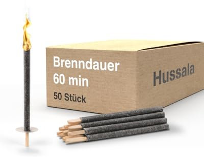 Hussala Diamond Torches en Cire Durée de la Combustion : 60 Min [50 pièces]