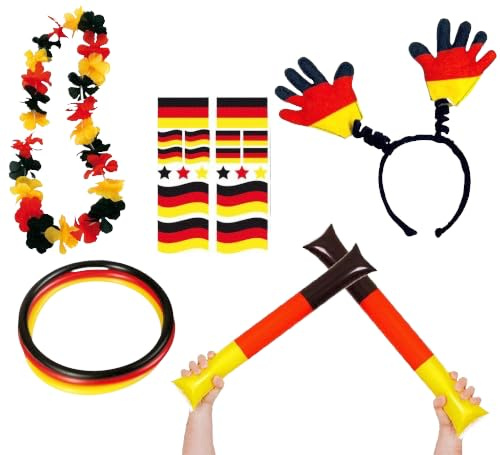 Fan Set, 5-tlg. Deutschland, EM, WM, Fußballparty, Germany, Fanartikel