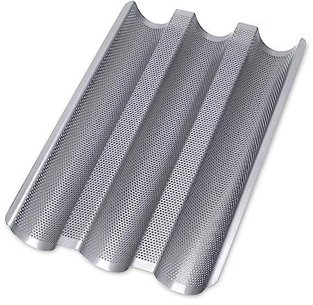 Städter - Baguette Backblech - 37 x 24 cm - für 3 Baguettes H 2,5 cm - hochwertige Antihaftbeschichtung