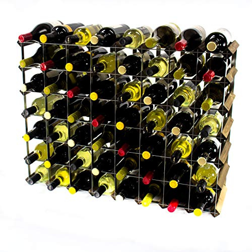Cranville wine racks Madera Classic Nogal 56 Botella y Vino del Metal galvanizado ya montados en Rack