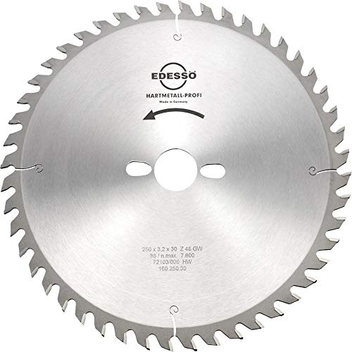 Edessö 16025030 HM-Kreissägeblatt Profi-Mehrzahn 2 KNL HW, Z=48 W, 250 x 3,2/2,2 x 30 mm, Silber