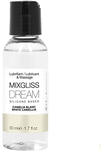 MIXGLISS DREAM, Premium 2-in-1 Massageöl und Gleitgel auf Silikonbasis, Weiße Kamelie, 50ml