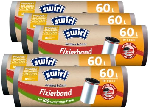 5x Swirl Fixierband M??llbeutel 60L (10 stk./Rolle)