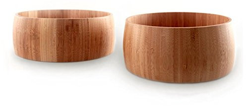 FranquiHOgar Set de 2 cuencos de bambú (15 y 19 cm) - madera ecológica