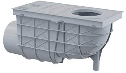 Regenrohrablauf Regensinkkasten Waagerecht Grau Dachrinnenablauf Regenwasser Einlaufdurchmesser Ø80-125mm Ablaufdurchmesser DN110