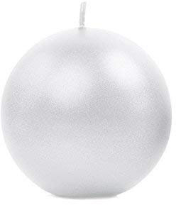 Candele 10 Rotonde sferiche PERLATE Metallico 6 cm Natale PERLAT