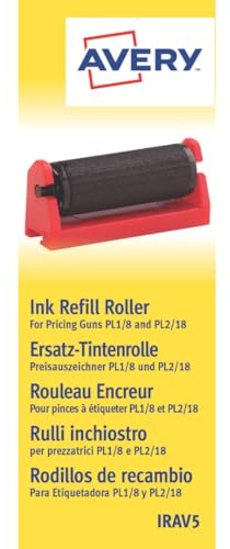Avery Zweckform IRAV5 Ersatz-Tintenrollen für PL1/8 und PL2/18, 58 x 161 x 14 mm, 5 Stück, schwarz
