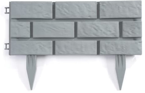 Brick Effect Garden Edging | Simply Hammer in Using the Attached Stakes | Lawn or Flower Bed Border | L43cmxH17.5cm (without stakes) Stake length 11.5cm | Easylife Lifestyle Solutions | Pack of 4