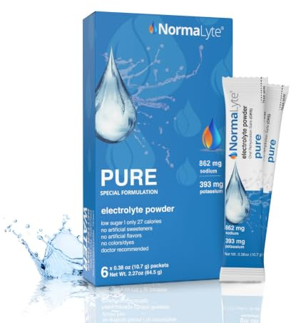 NormaLyte Orale Rehydratationssalze, rein, 6 Stück (ergibt 500 ml pro Packung)