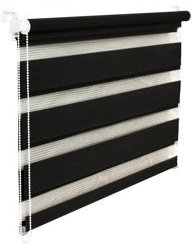 KS Handel 24 DOPPELROLLO DUOROLLO 50 cm BREIT 200 cm LANG SCHWARZ INKL. SEILZUG FENSTERROLLO KLEMMROLLO Jalousie