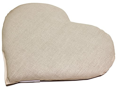 Cuscinetto a forma di cuore con semi di uva - 30 x 25 cm - Cotone Bio naturale - Cuscino termico - Microonde, forno e frigorifero