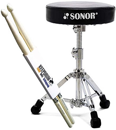 Sonor DT-2000 Drumhocker Schlagzeug Hocker + keepdrum Drumsticks 1 Paar