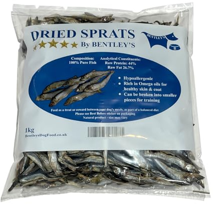 Bentley's Dried Sprats, Bulk Buy, Dried Fish BARF Diet (3 Kilo)