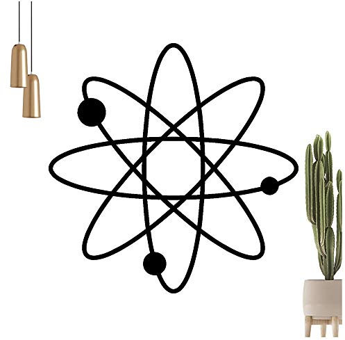 hauptsachebeklebt KIWISTAR Atomsymbol - Proton Neutron Moleküle Physik Wandtattoo in 6 Größen - Wandaufkleber Wall Sticker - Dekoration, Küche, Wohnzimmer, Schlafzimmer, Badezimmer