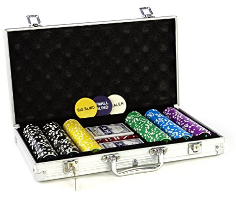 Nexos Pokerkoffer Pokerset 500 300 Laser Pokerchips Poker Komplett Set 12 g Chips Deluxe Größe wählbar (300 Chips)