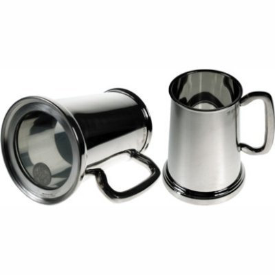 Kings Shilling Pewter Glass Bottom Tankard