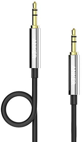 Anker Aux Kabel Stereo Audio Klinken Kabel [1.2m] für AUX Eingänge 3.5mm auf 3.5mm mit vergoldete Kontakten (Schwarz)