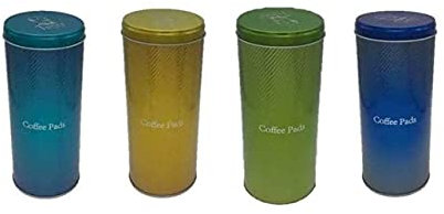 Kaffeepaddose -4er Set- Vintage Farbe Kaffee Material Metall