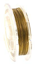 Filo in acciaio inox per collane, braccialetti, orecchini, 7 filamenti, 0,5 mm rivestito in nylon, rotolo da 10 m, colore: 04 gold, cod. 30182504