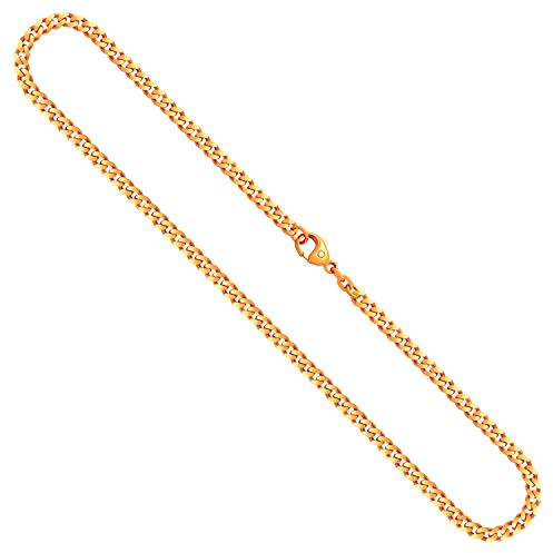 EDELIND Goldkette Herren Damen Echtgold 4,1 mm Panzerkette flach 333 oder 585 aus Gelbgold Kette Gold, Halskette mit Schmuck Geschenkbox