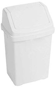 High Grade 8l Ice White Wham Plastic Flip Top Waste Bin by Wham