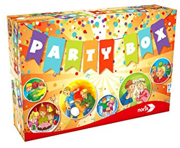 Noris 606011069 - Party Box - Geburtstagsspielesammlung mit vielen Klassikern für jeden Kindergeburstag, ab 3 Jahren