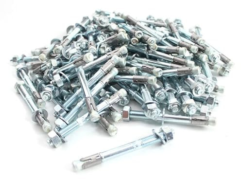 myMAW Schwerlastdübel 100 Stück Packung M12 Bolzenanker Schwerlastanker Dübel Blitzanker Anker M 12 Keilanker verzinkt