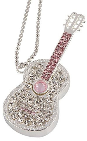 Ciway Diamond Guitar USB Flash Drive con collana capacità USB 2.0 pendrive Sliver-8GB 8GB