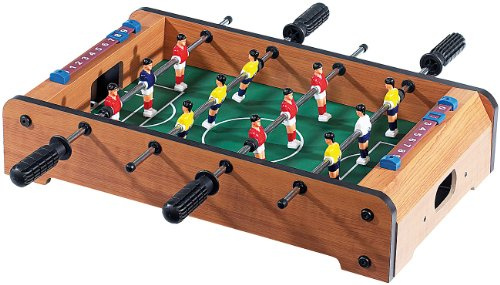 Playtastic Tischfussball: Mini-Tischkicker in massiver Holz-Qualität (Tischkicker klein, Tischfussball klein, Fußball)