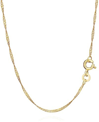NKlaus Singapur Kette 333er Gold Kette gedreht 3725, 45 cm lang, 1,1 gr. 1,2 mm Breit