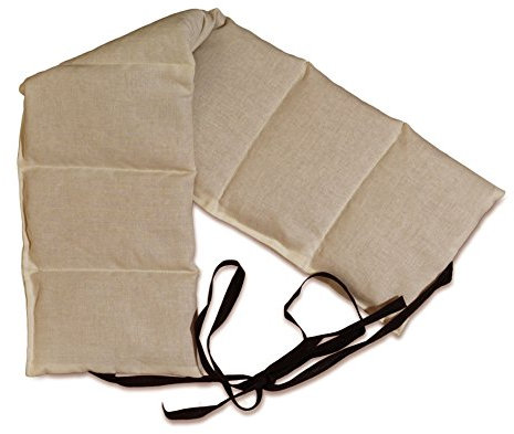 Traubenkernkissen 7-Kammer mit Band, 65x15 rohweiß. Wärmekissen, Körnerkissen, Mikrowelle und Backofen