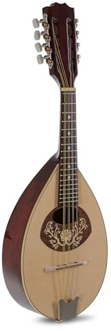 GEWA Mandoline Pro Arte Model 1 - Flachmandoline - Portugiesische Form - Massive Fichtendecke - Boden/Zarge massiver Ahorn - Hochglanz - Made in Europe
