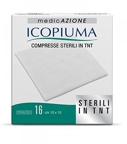 Icopiuma Garza Compressa Adesiva In Tessuto Non Tessuto 10x10 cm 16 Pezzi