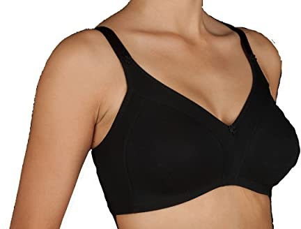 Selene Soutien-Gorge Blanc préformé Coton Double Couche sans Armatures Noir 100C, Noir, C