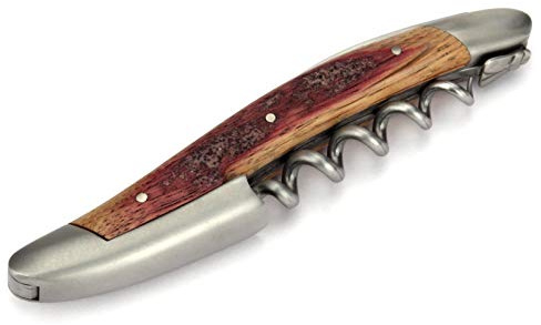 Forge de Laguiole Couteau sommelier - manche en barrique de vin - tire-bouchon 3 fonctions