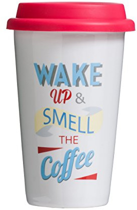 Premier Housewares Wake Up Travel Mug, Multi-Colour