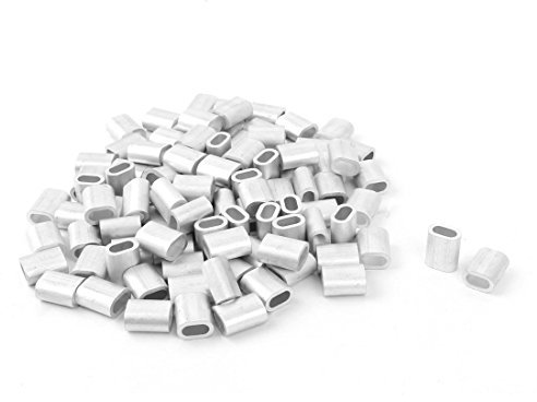 Sourcingmap 3mm Diameter Steel Wire Rope Aluminum Ferrules Sleeves Clip Fittings Cable Crimps 100pcs